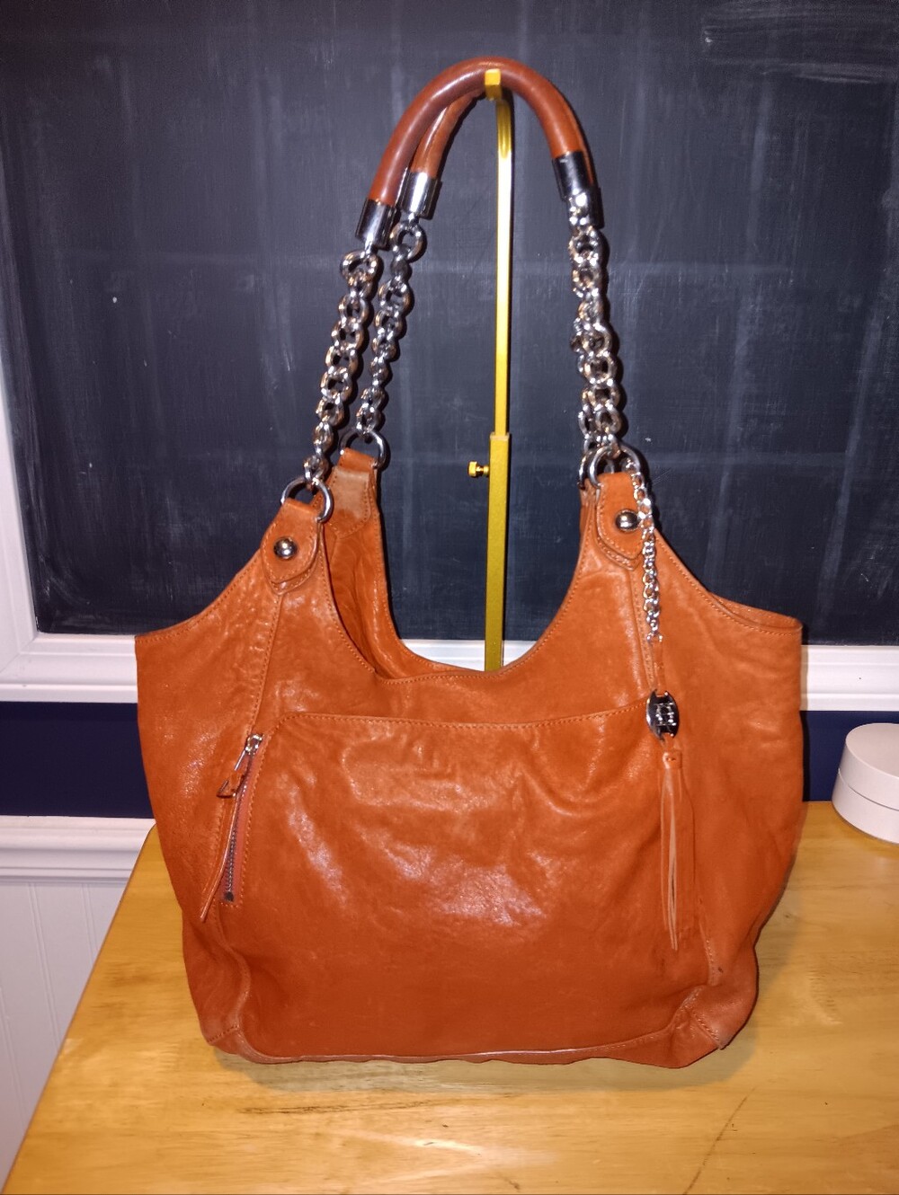 Olivia Harris Leather Chain Handle Shpulder Bag